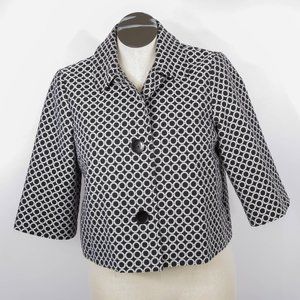 Notations Crop Jacket Coat Petite Large Dot Black